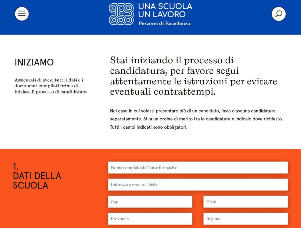 Screenshot sito_candidature